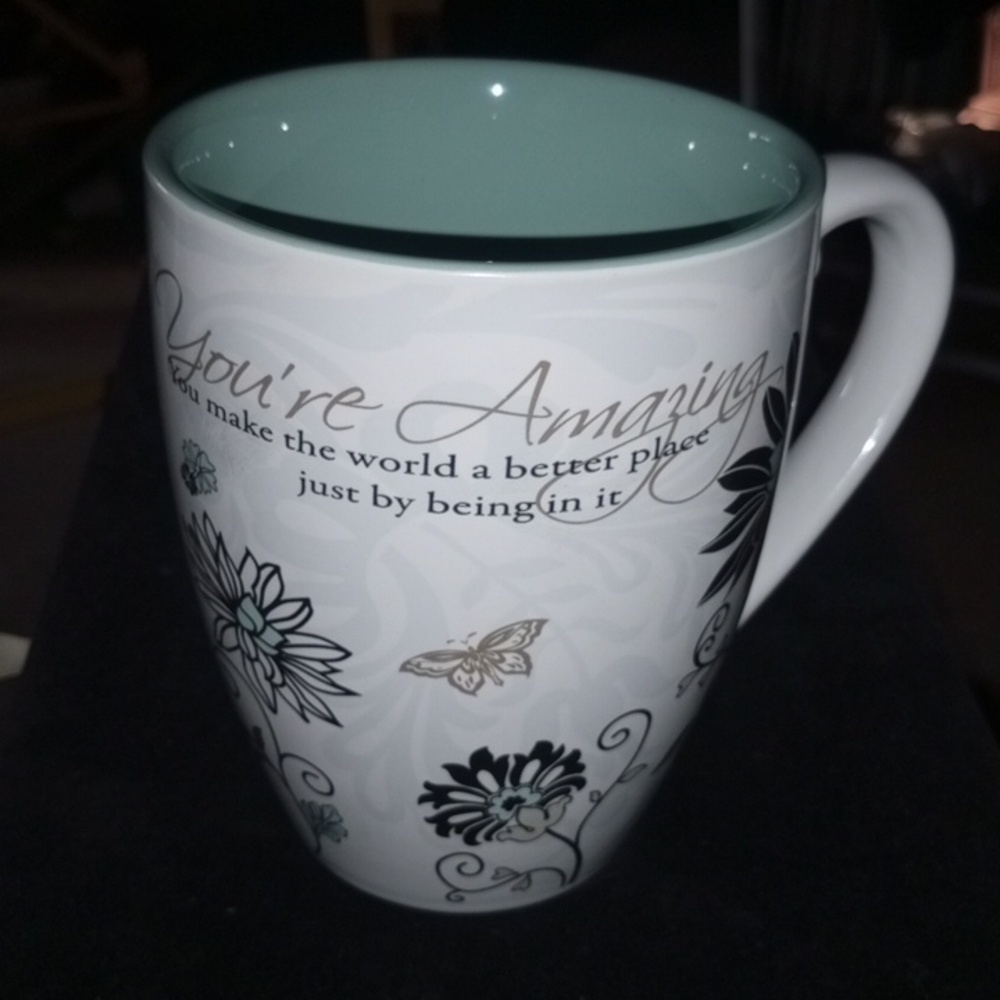 Floral Inspiration Mug - White and Blue